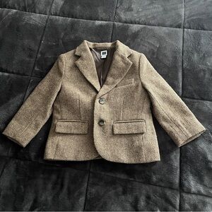 Janie and Jack 18-24mos brown houndstooth blazer with elbow patches
